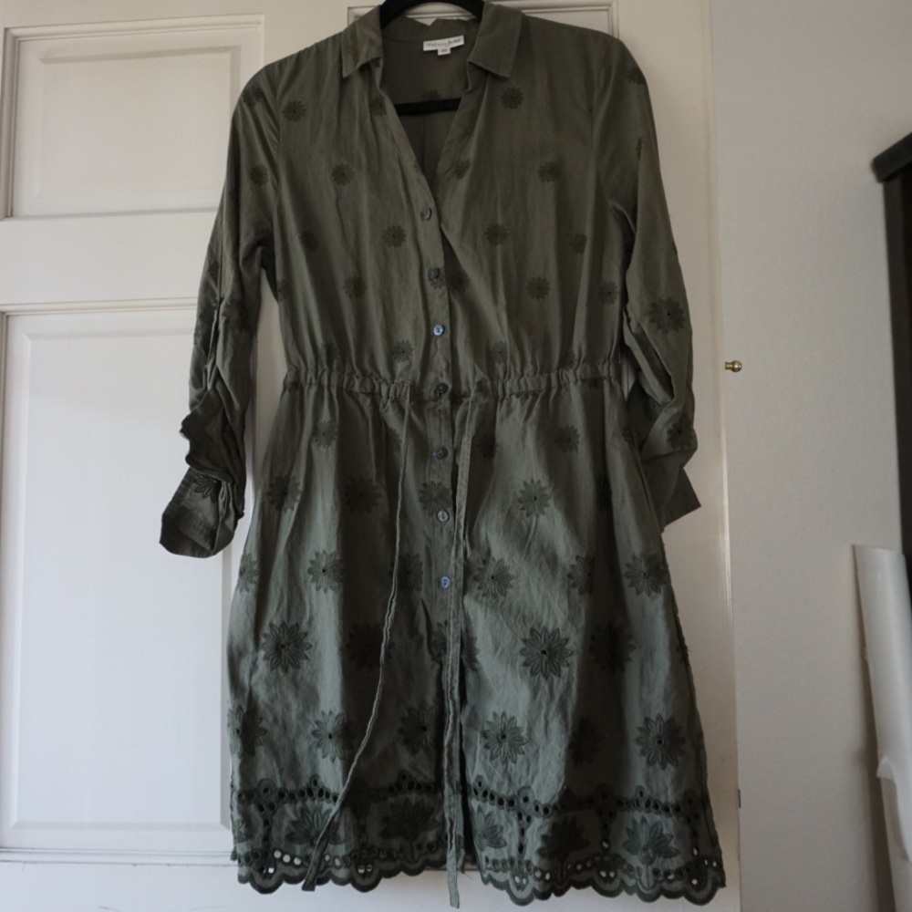 Maison Jules Embroidered Shirtdress